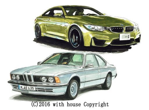 GC-251 BMW M4/635csi 限定版画 直筆サイン有 額装済 作家 平右ヱ門