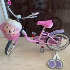 プリンセス自転車　16インチ　ゆめかわ　ヘルメット取説付