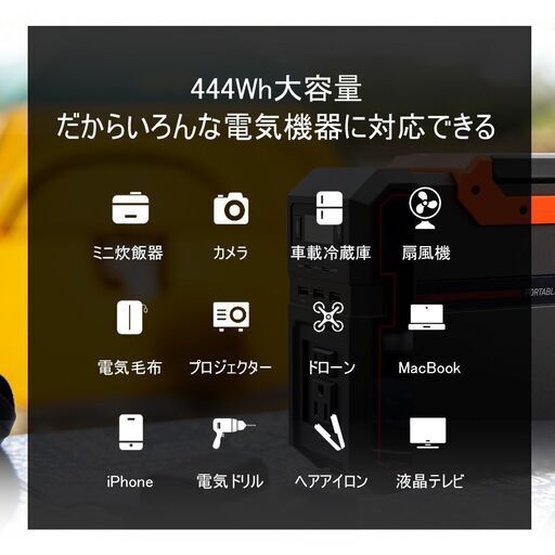 ①【年末セール】新品 ポータブル電源444Wh 【公式通販】