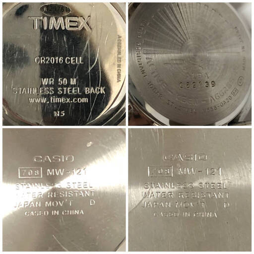 ○FF1/89　腕時計 まとめて５点 動作確認済　TIMEX WR50M　AKA V658-0A20　CASIO MW-121　メンズ まとめ売り