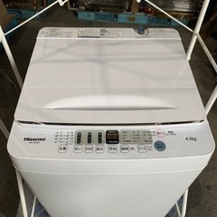 配送可能 2021年 ハイセンス 4．5kg 全自動洗濯機 オリジナル 白 HW