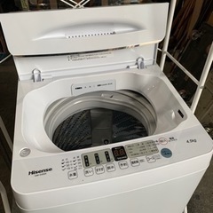 配送可能 2021年 ハイセンス 4．5kg 全自動洗濯機 オリジナル 白 HW