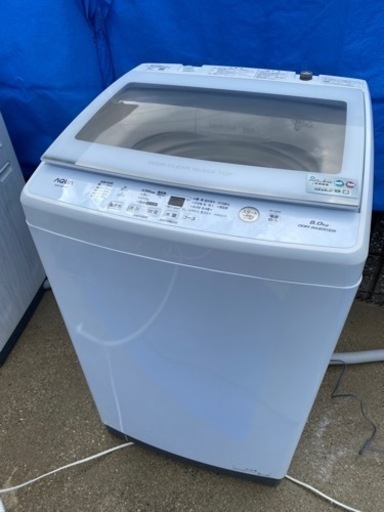 お薦め品‼️長期保証付き‼️分解洗浄済み‼️インバータ搭載 AQUA洗濯機8kg 2021年
