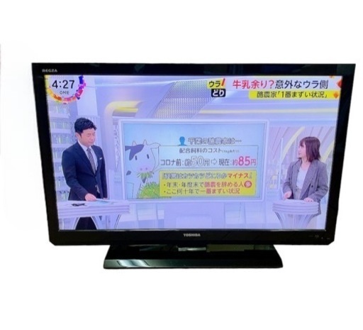 [動作品]TOSHIBA TOSHIBA 液晶テレビ 40A2 40型 REGZA レグザ B-CASカード付き リモコンなし 中古 現状品