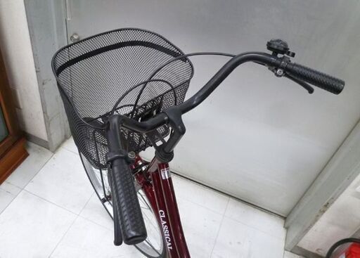 自転車 24インチ CLASSICAL family レッド系 小豆色 シティサイクル 変速無し ママチャリ 苫小牧西店