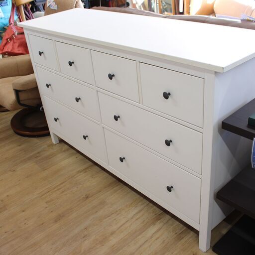 店S240)チェスト IKEA HEMNES ホワイト 無垢材製 幅160㎝ ワイド 箪笥 イケア ヘムネス 7296円