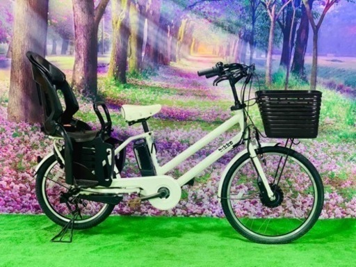 ❷ 4634子供乗せ電動自転車ブリヂストン3人乗り新品タイヤ良好バッテリー