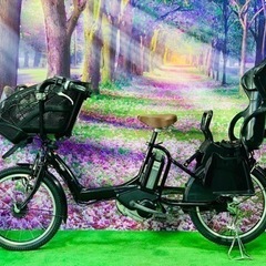 ❷ 4427子供乗せ電動自転車ヤマハ3人乗り新品20インチ良好バ...