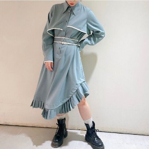 ガスヴァンサントみたいに蒼い bank アシンメトリードレス asymmetry dress ワンピース