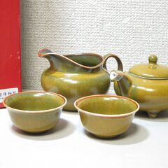 未使用☆茶器 茶葉末極品雙人茶組 国立故宮博物院