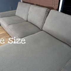 ☑️ジモ売約済　配達無料　IKEAKIVIK左右切替10万円bigコーナーカウチソファー極上
