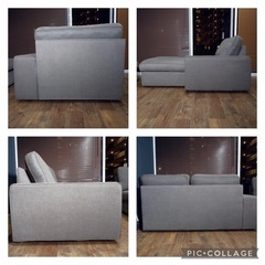 ☑️ジモ売約済　配達無料　IKEAKIVIK左右切替10万円bigコーナーカウチソファー極上