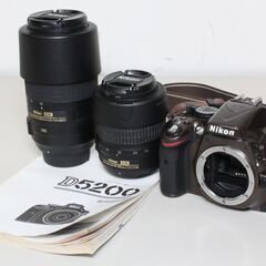 【ネット決済・配送可】Nikon/D5200/ダブルズームキット...