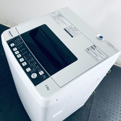 ID:sg214156 ハイセンス Hisense 洗濯機 一人暮らし 中古 2017年製 全自動洗濯機 5.5kg ホワイト 送風 乾燥機能付き HW-T55C  【リユース品：状態A】【送料無料】【設置費用無料】