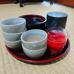 (引取希望)湯飲み お茶缶 楊枝入れ セット3