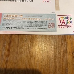 スタジオアリス　記念撮影ご優待券