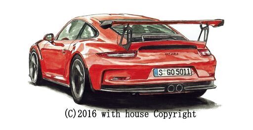 GC-280 ポルシェ911GT3-RS 限定版画 直筆サイン有 額装済 作家 平右ヱ門