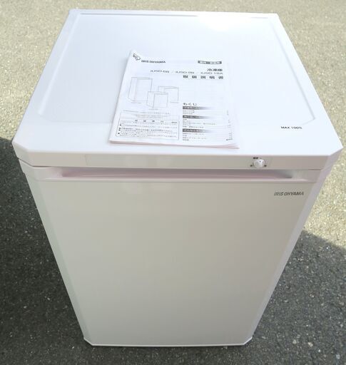 ☆アイリスオーヤマ IRIS OHYAMA IUSD-9B-W 85L 前開き式ノンフロン冷凍庫◆2022年製・冷凍食品のストックに最適
