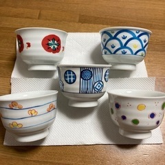 中村玉緒デザイン 湯のみ5個セット 新品未使用品