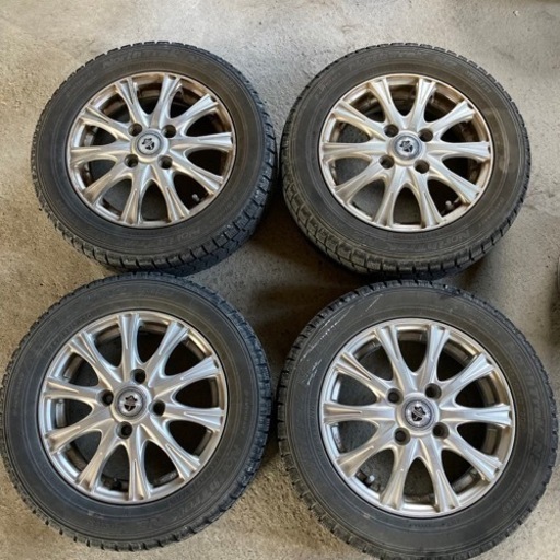【秋田発】155/65R13 73Q 13×4J ＋46　4穴PCD100　アルミホイールセット 4本価格【送料無料】AKT-294　モコ　ルークス　MRワゴン　など　 155&frasl;65R13 73Q 4本 オートバックス north trek N3i スタッドレス バリ