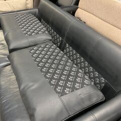 ◎アイラーセン　3Pレザーソファー　デンマーク北欧家具　ブラック　使用感あり◎