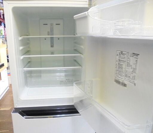 札幌白石区 130L 2ドア冷蔵庫 2017年製 ハイセンス HR-D1302 白 ホワイト 100Lクラス 本郷通店 札幌白石区 130L 2ドア冷蔵庫 2017年製 ハイセンス HR-D1302 白