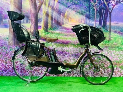 ❷ 4377子供乗せ電動自転車ブリヂストン3人乗り新品26インチ良好バッテリー
