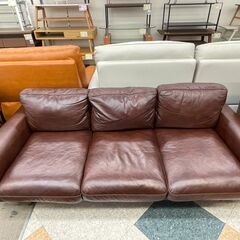 🤎モデルルーム展示品!! unico(ユニコ) オットマン付き3Pソファ 🤍定価￥247,500🤍 本革使用!! 🤎