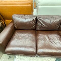 🤎モデルルーム展示品!! unico(ユニコ) オットマン付き3Pソファ 🤍定価￥247,500🤍 本革使用!! 🤎