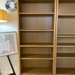 【在庫：残り2点】①引出し付 5段棚（ブラウン）幅75.5 × 高さ181cm【配送可・クリーニング済】 管理番号80606