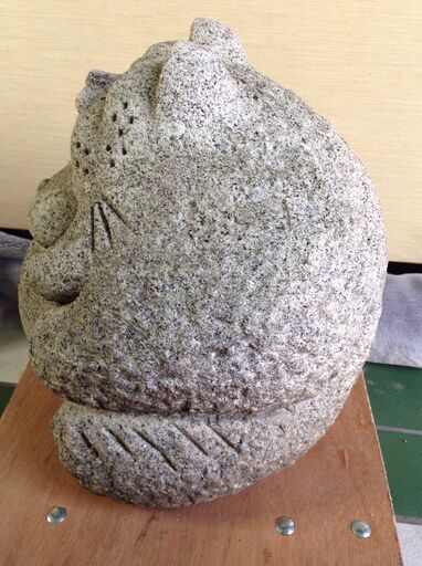 ☆6729☆たぬき 石 置物 玄関 飾り 縁起物 石像 高さ28cm オブジェ