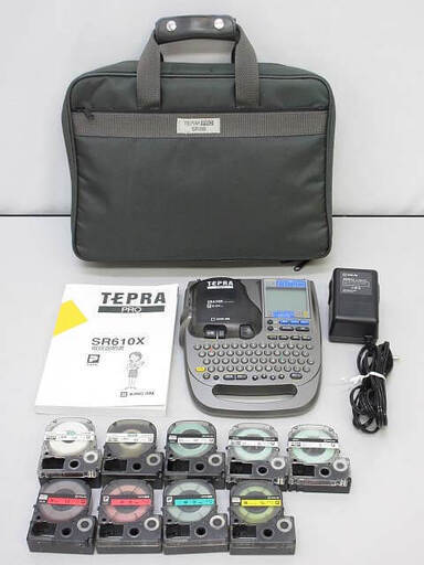 ss4473　キングジム　テプラプロ　SR610X　取扱説明書付き　ケース入り　KING JIM　TEPRA PRO　ラベルテープ付き　ラベルライター　ラベル作成　名前シール　名前テープ　事務用品　文房具
