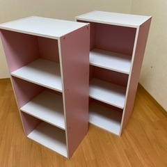 カラーボックス(ピンク×ホワイト)