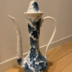 [美品]陶器手書きポット