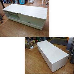 Francfranc テレビボード 幅120㎝ パセ TVボード1200 2段収納 ガラス扉