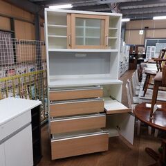 【愛品倶楽部柏店】　共和産業　シャロー１２０ＫＢ５０　２枚スライド扉キッチンボード　ナチュラル