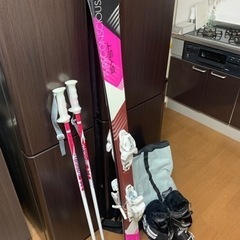 【美品】スキーセット(レディース):ブーツ、スキー板、ストック、...