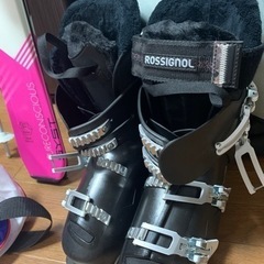 【美品】スキーセット(レディース):ブーツ、スキー板、ストック、布バック