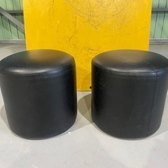 ２個セット 丸椅子 バー スナック 黒 レザー 37×37cm