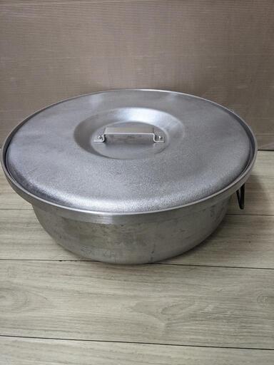 最安値豊富なBG0825|アルミ寸胴鍋(蓋付) 50cm 50L W665/510×D510×H510mm 中古 業務用 鍋