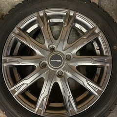 【9分山】タイヤ&アルミセット 165/55-15 15×4.5J+45 スタッドレスタイヤ DUNLOP WINTER MAXX ４本セット