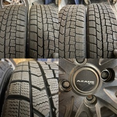 【9分山】タイヤ&アルミセット 165/55-15 15×4.5J+45 スタッドレスタイヤ DUNLOP WINTER MAXX ４本セット