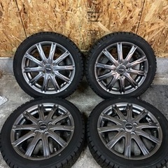 【9分山】タイヤ&アルミセット 165/55-15 15×4.5J+45 スタッドレスタイヤ DUNLOP WINTER MAXX ４本セット