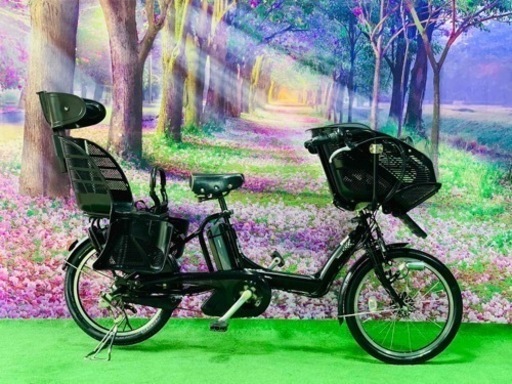 ❷ 4661子供乗せ電動自転車ブリヂストン3人乗り新品20インチ良好バッテリー