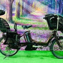 ➁ 4659子供乗せ電動自転車ブリヂストン3人乗り新品20インチ良好  