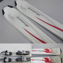 ss4482　ノルディカ　カービングスキー　3点セット　152cm　ホワイト　NORDICA　Olympia　白　板　ビンディング　ストック　スキーセット