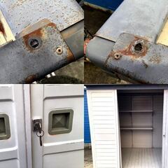 ヨド物置　倉庫　2200×1530×2060　鍵付き　庭先　事務　備品倉庫　庫内棚設置済み