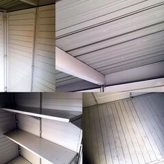 ヨド物置　倉庫　2200×1530×2060　鍵付き　庭先　事務　備品倉庫　庫内棚設置済み