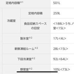 値下げしました！501L パナソニック 大容量冷蔵庫 NR-F507PX - 冷蔵庫