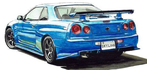 NC-290 スカイラインGT-R R34/ケンメリ 限定版画 直筆サイン有 額装済 作家 平右ヱ門 NC-290 スカイラインGT-R R34/ケンメリ 限定版画 直筆サイン有 額装済